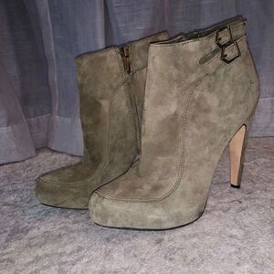 Sam Edelman Forest Green Suede Booties
